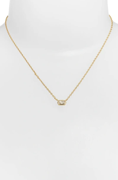 Shop Kendra Scott Fern Crystal Pendant Necklace In Gold White Crystal