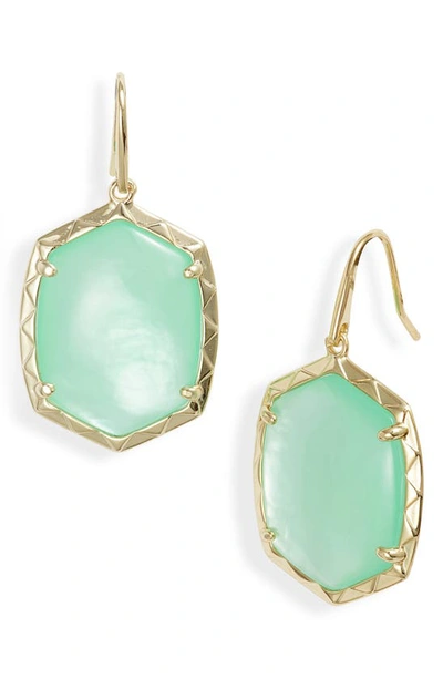 Shop Kendra Scott Daphne Drop Earrings In Gold Light Green Pearl