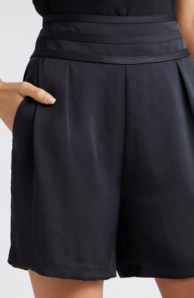 Shop Ramy Brook Joss Satin Shorts In Black