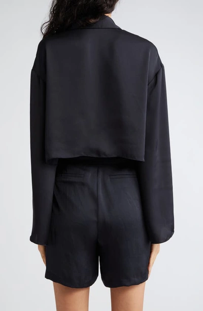 Shop Ramy Brook Skyla Crop Button-up Shirt In Black