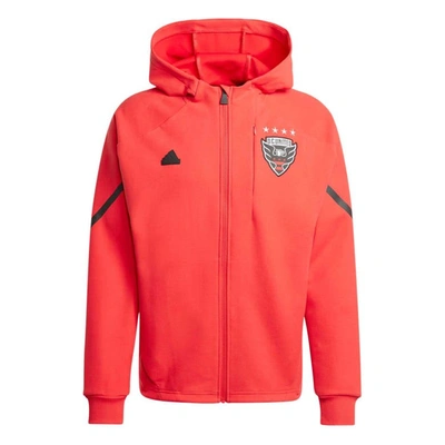 Shop Adidas Originals Adidas Red D.c. United 2024 Anthem Travel Raglan Sleeve Full-zip Jacket