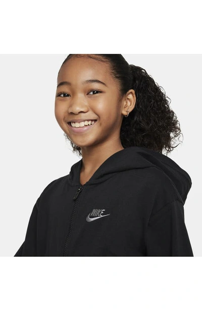 Shop Nike Kids' Sportswear Cotton Jersey Hoodie In Black/ Flat Pewter