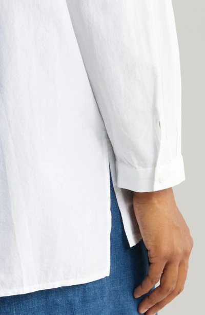 Shop Eileen Fisher Easy Organic Cotton Button-up Shirt In White