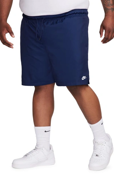 Shop Nike Club Woven Flow Shorts In Midnight Navy/ White