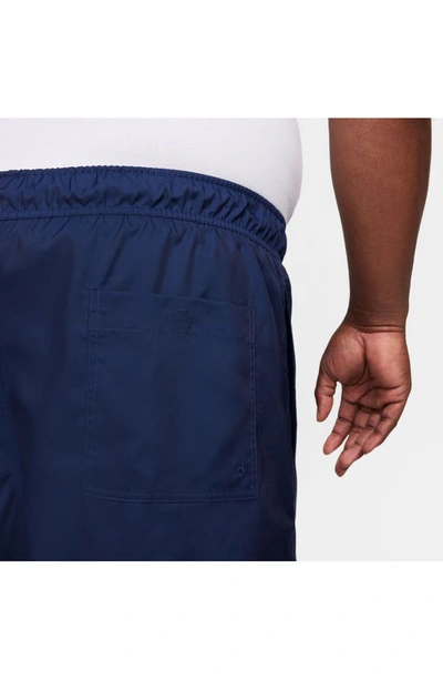 Shop Nike Club Woven Flow Shorts In Midnight Navy/ White
