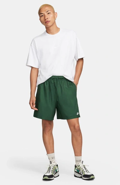 Shop Nike Club Woven Flow Shorts In Fir/ White