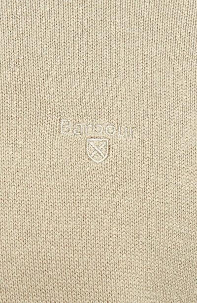 Shop Barbour Cotton Half Zip Sweater In Washed Stone