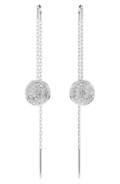 Swarovski Meteora Drop Threader Earrings In Silver