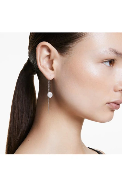 Swarovski Meteora Drop Threader Earrings In Silver