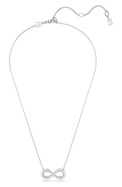 Shop Swarovski Hyperbola Cubic Zirconia Twisted Pendant Necklace In Silver