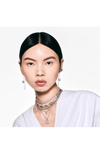 Swarovski Meteora Drop Threader Earrings In Silver