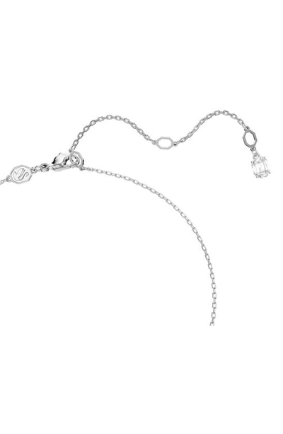 Swarovski Rhodium-plated Crystal Infinity Pendant Necklace, 15" + 2-3/4" Extender In Silver