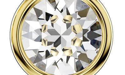 Swarovski Round Cut, White, Mixed Metal Finish Imber Drop Earrings In Gold