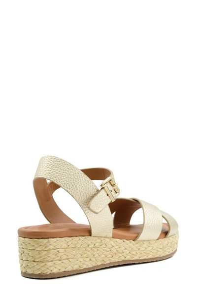 Dune London Linnie Platform Wedge Sandal In Gold