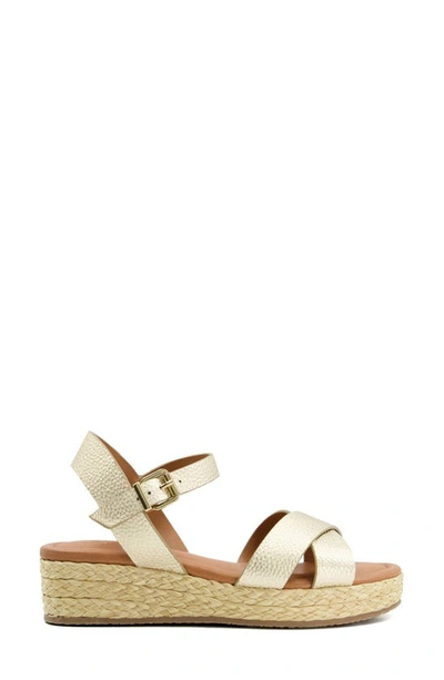 Dune London Linnie Platform Wedge Sandal In Gold