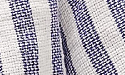 Topshop Stripe Oversize Cotton Button-up Shirt In Mid Blue