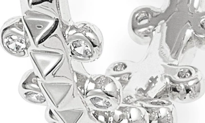 Shop Kendra Scott Jada Crystal Stud Small Hoop Earrings In Silver White Crystal