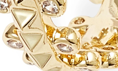 Shop Kendra Scott Jada Crystal Stud Small Hoop Earrings In Gold White Crystal