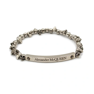 Shop Alexander Mcqueen Logo Skull Bead Bracelet