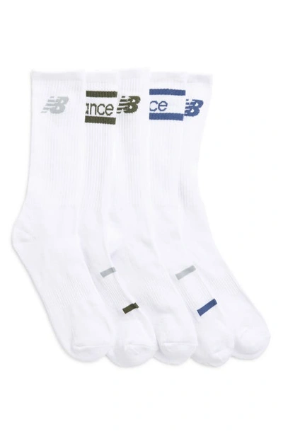 Shop New Balance Assorted 5-pack Performance Crew Socks In White