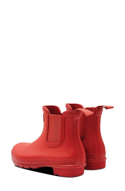 Shop Hunter Original Waterproof Chelsea Rain Boot In Military Red/ Red