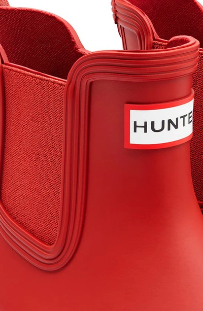 Shop Hunter Original Waterproof Chelsea Rain Boot In Military Red/ Red