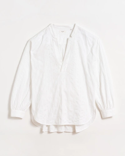 Shop Billy Reid Embellished Spring Big Shirt In White