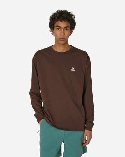 Shop Nike Acg Longsleeve T-shirt Baroque Brown In Black