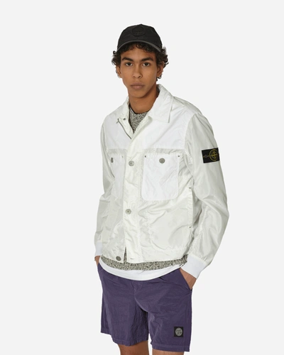 Shop Stone Island Polyester Tela David Light-tc Jacket In White