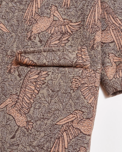 Shop Billy Reid Pelican Jacquard Coat In Khaki/blush