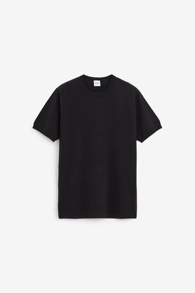 Aspesi Dark Blue Cotton T-shirt In Black