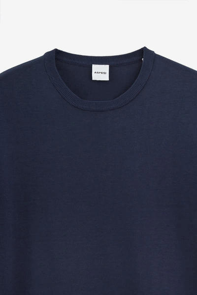 Aspesi Dark Blue Cotton T-shirt In Blue