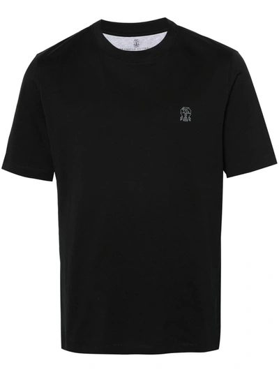 Shop Brunello Cucinelli T-shirt With Print In Black