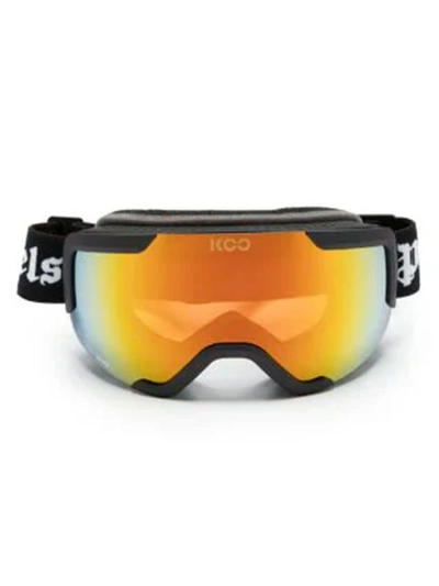 Shop Palm Angels Ski Goggles With Mirrored Lenses In Black