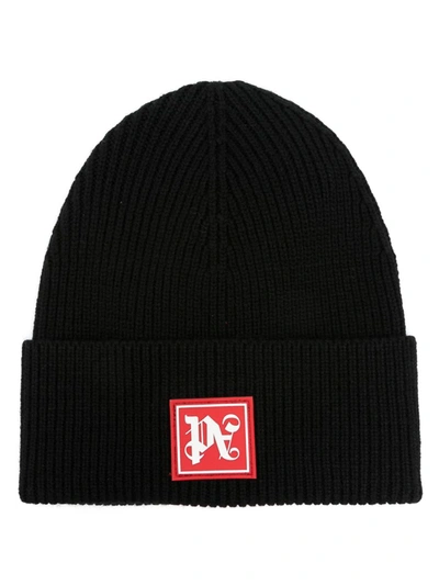 Shop Palm Angels Ski Hat With Patch In Black