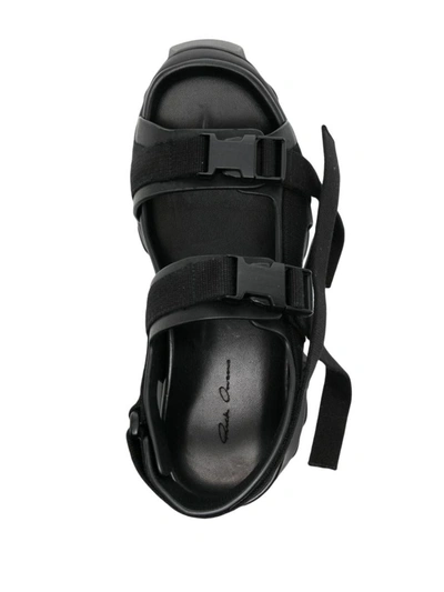 Shop Rick Owens Tractor Chunky Sandals In Black/black