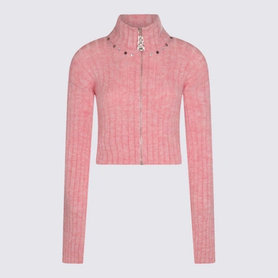 Shop Alessandra Rich Pink  Wool Blend Jumper In Pink Melange