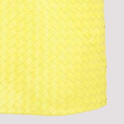 Shop Bottega Veneta Leather Dress Clothing In Yellow & Orange