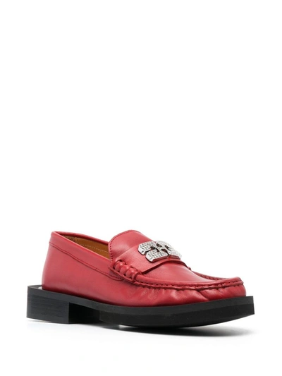 Shop Ganni Flat Shoes In Red
