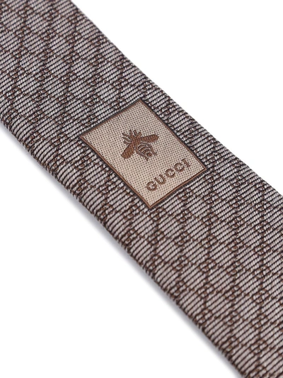 Shop Gucci Tie In Beige Gg