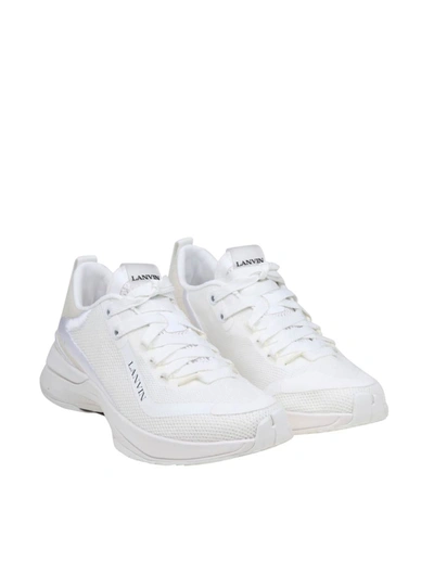 Shop Lanvin Mesh Sneakers In White/white