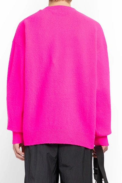 Shop Palm Angels Sweater With Embroidered Logo In Fuchsia