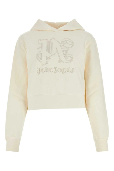 Shop Palm Angels Sweatshirts In Whiteoffwhite