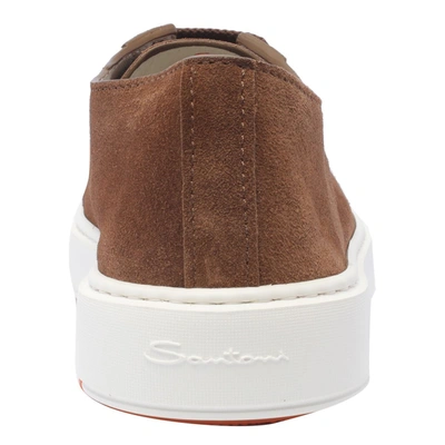 Shop Santoni Sneakers In Brown