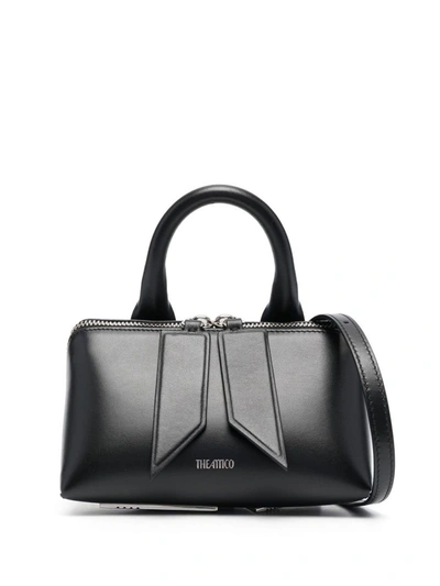 Shop Attico The  Friday Mini Leather Tote Bag In Black