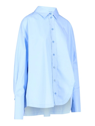 Shop Attico Light Blue Cotton Shirt