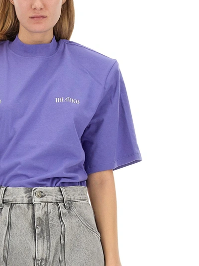 Shop Attico The  T-shirt With Logo In Lilac