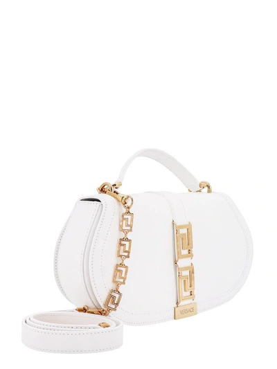 Shop Versace Greca Goddess White Leather Bag