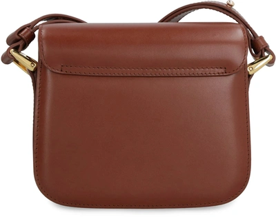Shop Apc A.p.c. Grace Leather Mini Crossbody Bag In Brown