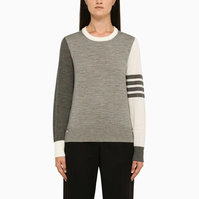 Shop Thom Browne Crew-neck Sweater In Grey